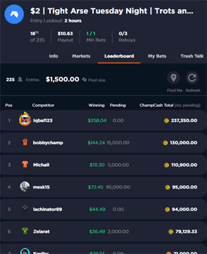 SportChamps leaderboard